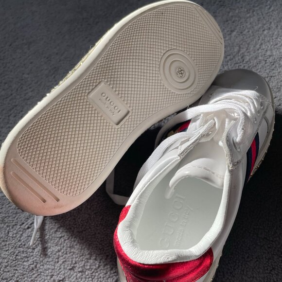 Gucci Bee Crystal Platform Sneakers - Picture 5 of 5